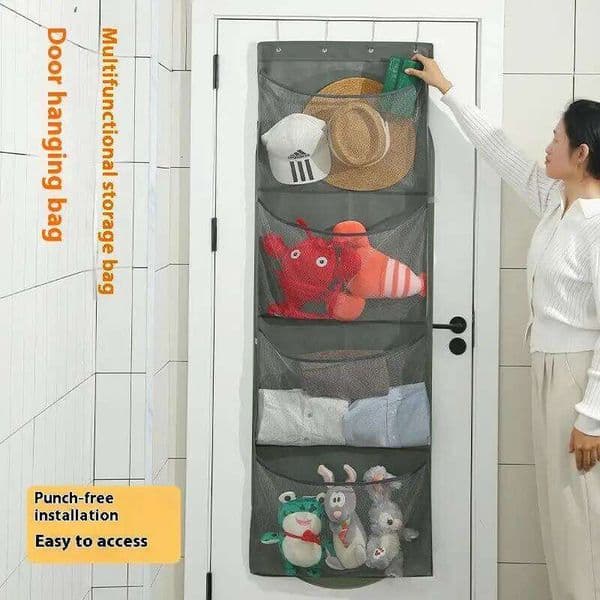 1Pcs Mesh Breathable Multifunctional Toy Bag Over The Door Organizer With 2/4 Large Pockets Hanging Storage Shelves 26Y0506