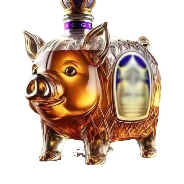 2026 New Cross-Border Transparent Glass Wine Bottle, Red Wine, Storage Container, Piglet Whiskey Bottle Free Shipping