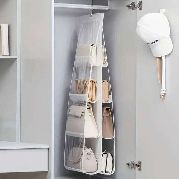 Hanging Organizer Multi-Layer Purse Storage for Closet 6 Tiers Handbag Holder Space Saving Organizers Bag Hanger Pouch Stuff 26Y0506