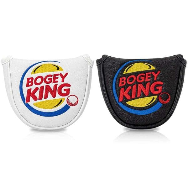 'BOGEY KING' embroidered design protective golf putting cover, black white two colors, fashionable and durable 26Y0506