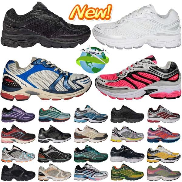 Designer Shoes Sauconny Progrid Omni 9 Running Shoes Shock Absorption Wear Resistant Thick Sole Grey White Navy Blue Outdoor Sneakers 36-45
