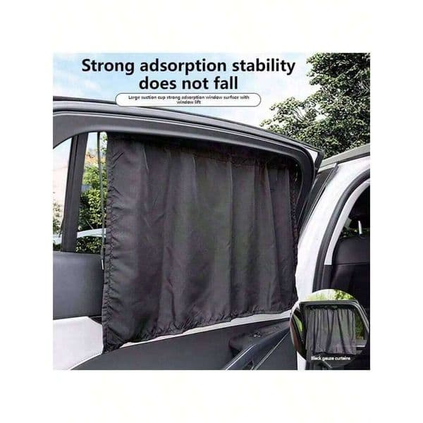 1pc/2pcs Car Curtain, Vehicle Mesh Cover, Side Window Suction Cup Type Sunshade, Universal Model, Summer Sunsha
