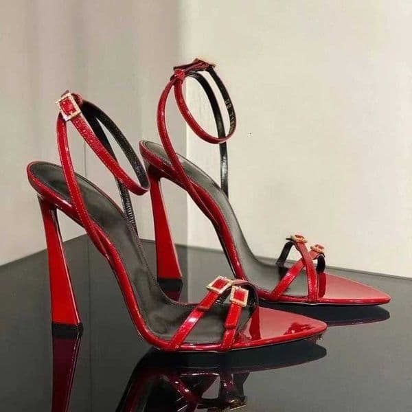 Summer new thin belt temperament open-toed one-word sandals womens pointed thin heel banquet high heel H260506