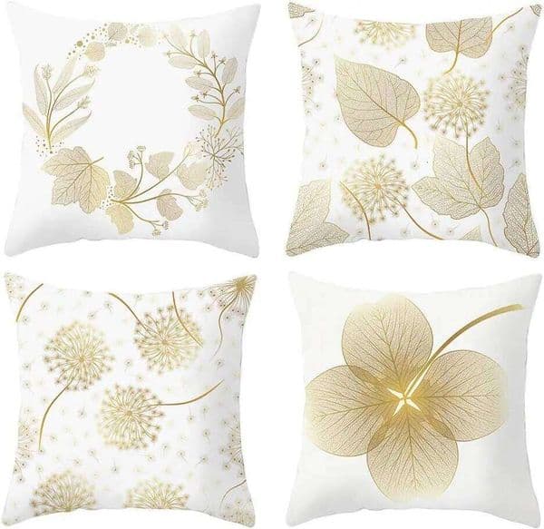4Pcs Linen Throw Pillow Case Covers 45x45cm Decorative Cushion Cases for Sofa Bedroom Living Room Home Decor Zippered Pillow Case 26W0506