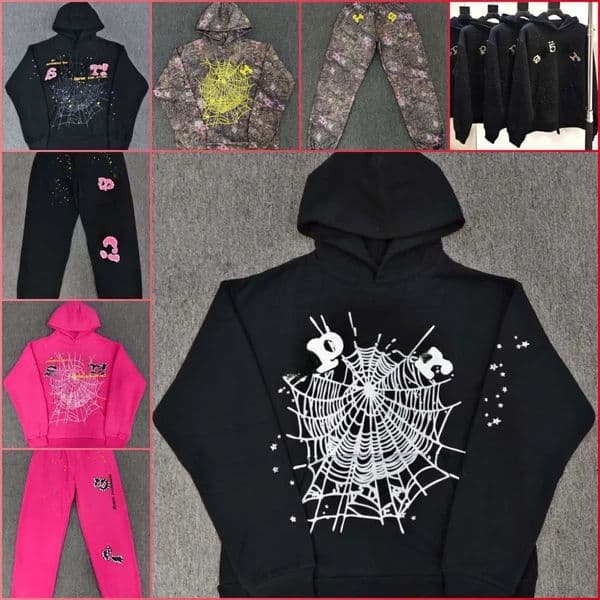 High quality designer hoodie spiders hoodie Cotton hoodie Slack and loose luxury men women hoodie pink purple Young Thug tracksuit web jacket Sweatshirt
