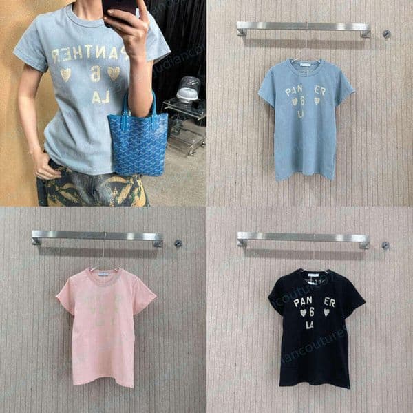 T Shirt Cotton Soft Short Sleeve Womens Vintage designer clothes Chest Brand logo Letter print Simple versatile Casual Streetwear Crew Neck Top Fashion Summer