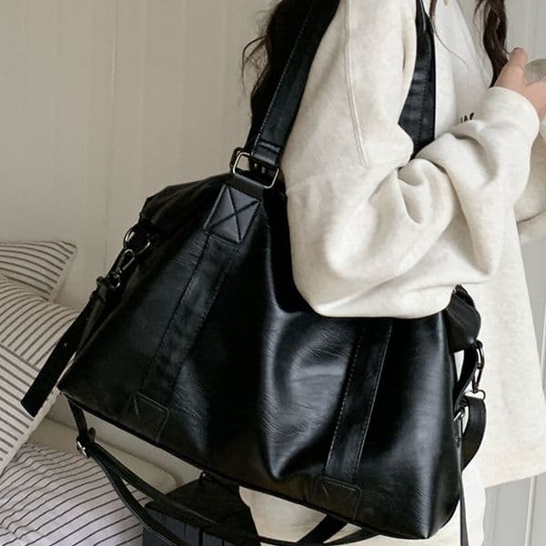 Fashion Tote Bag Leather Women Bag Simplicity Handbag Solid Vintage Shoulder Messenger Bag for Ladies
