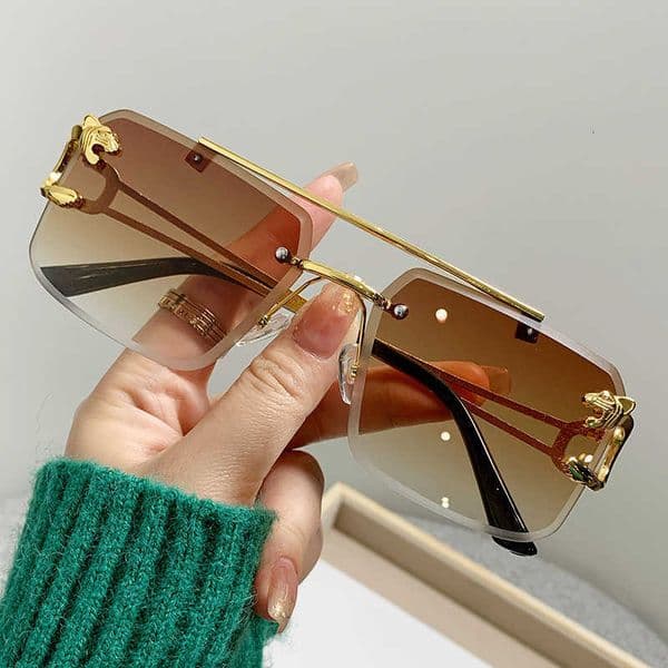 Double beam cut edge sunglasses for mens personalized trend sunglasses for women T260403
