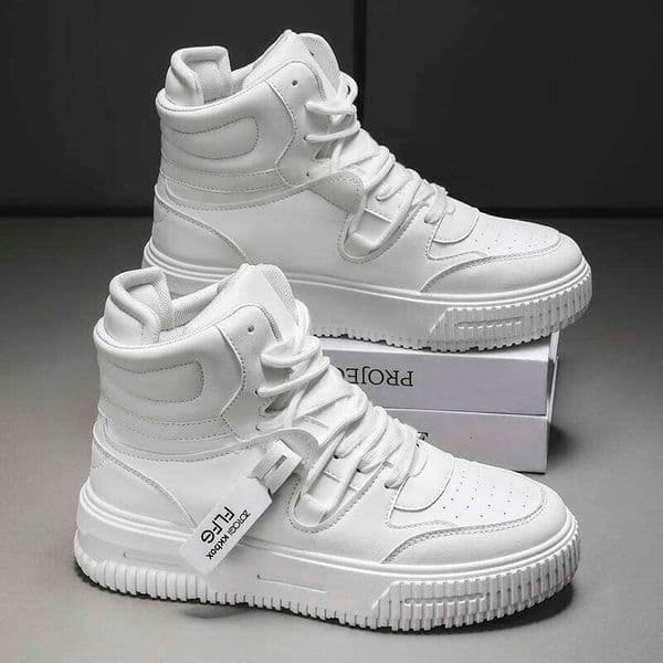 New Fashion Casual Sneakers High Top Skateboard Shoes Student Boots Men and Women Trend Wear Resistant Two-color Couples 26W0506