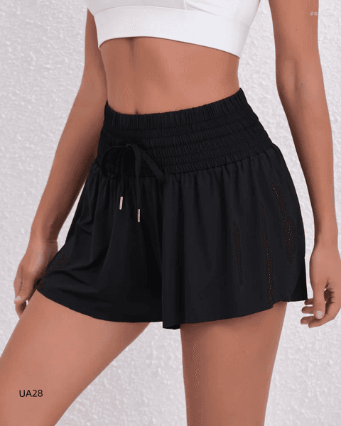 Women's Shorts 2026 Anti-exposure Sports Short Skirt Elastic Drawstring Quick-drying Fitness
