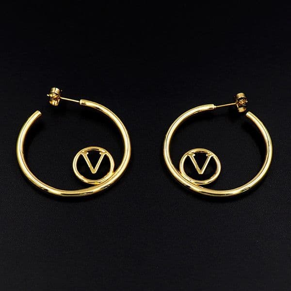 Designer lvs Earrings lvness lousi louise Jewelry Hollow V Large and Small Circle Earrings Womens Large C-shaped Hoop Earrings I979
