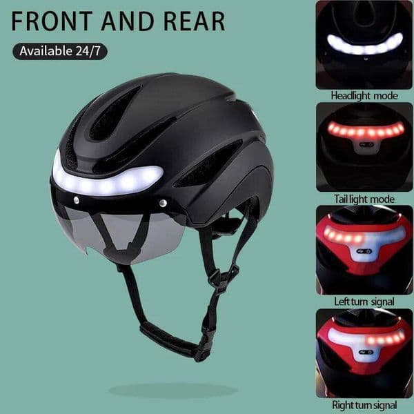 Urban Electric Scooter Cycling Helmets for Man Women Night Riding Turn Signal Safety Bike Helmet with Lights Ciclismo 26W0506