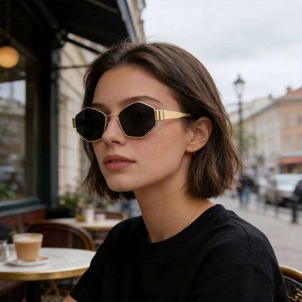 1/2/5Pieces/Set Of Sunglasses Fashion Hexagon Sun Glasses Men Women Trendy Metal Accessory Eyewear Outdoor Cycling Eyeglasses 26Y0506