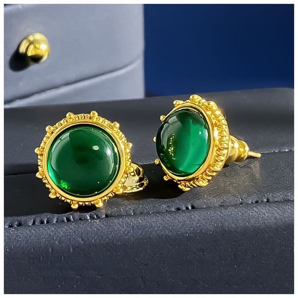 Designer Earrings for Women Vintage Antique Court Colorful Gemstone Brushed Sunburst Geometric Earrings Luxury Jewlery Designer for Women Elegant Sparkling Gift