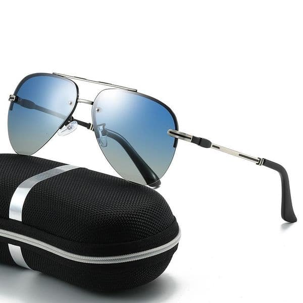 Free Shipping Men's Frameless Gradient Polarized Xy462 Outdoor Fishing Driving Unisex Metal Sunglasses