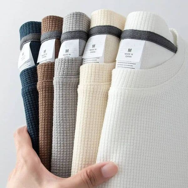 Waffle Short for Men and Women Summer Japanese Round Neck Half Sleeved Top Loose Casual Solid Color T-shirt dongdumaoyi