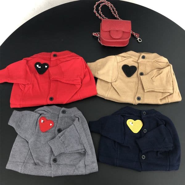 Designer cat Love Labeling Dog Schnauzer Cat Red Grey Navy Khaki Pet Sweater Cardigan Free Shipping