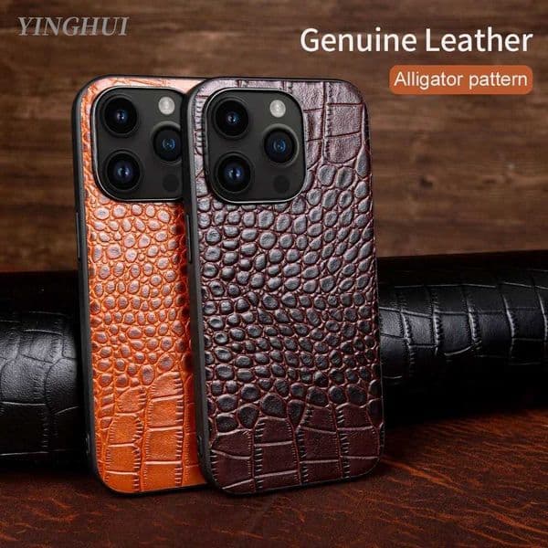 Genuine Leather Cover Phone Case for Apple 13 15 Pro Max 14Plus 12 11 XR 7 8 16E SE2022 Cowhide Fundal Back Shell capaT260506