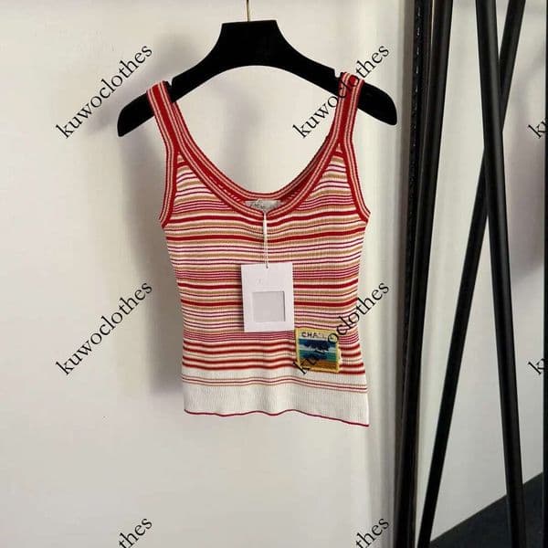 Tank Top Women Designer Vests For Woman Luxury T Shirt Short Sleeve Vest Tees Camis Top Spring And Summer Style Striped Knit Bralette Blouse Tanks