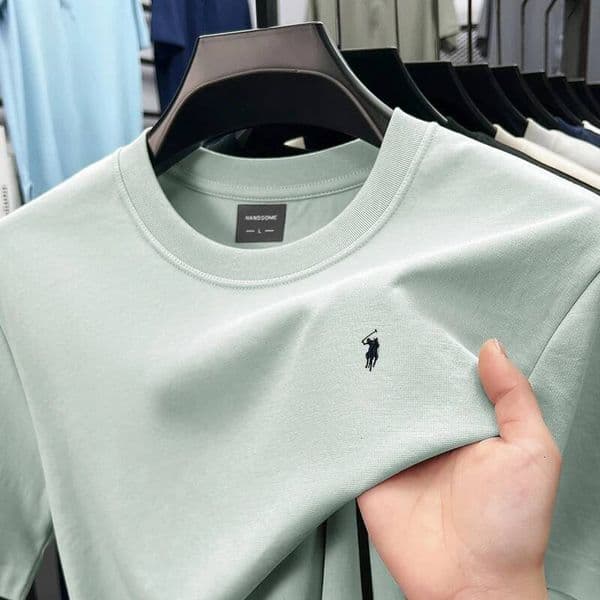 High end silky cotton breathable short sleeve T-shirt men summer designer Paul brand embroidered fashion casual round neck top dongdumaoyi