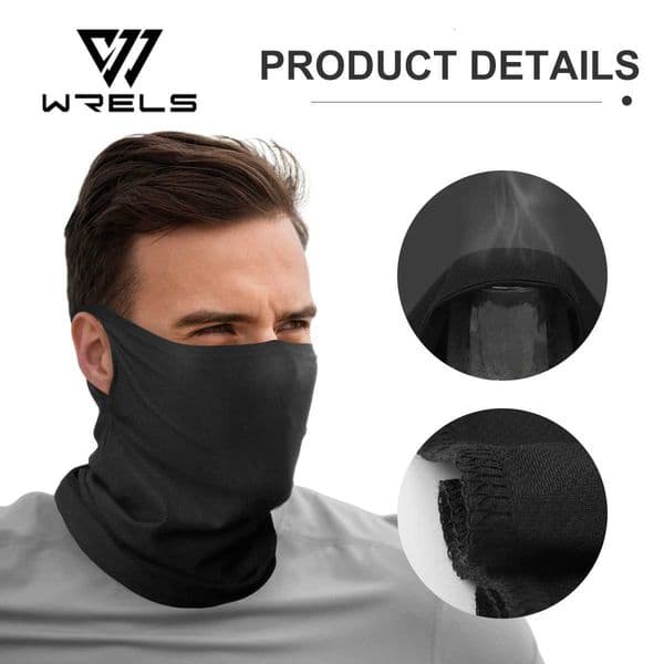WRELS Summer Ice Silk Sunscreen Mask Outdoor Cycling Face Cover Solid Color Neck Wrap UV Protection Ear Bandana Scarf ProtectionT260506