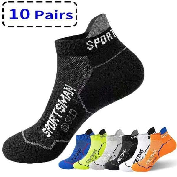 5/10Pairs High Quality Men Ankle Breathable Sports Socks Mesh Casual Athletic Summer Thin Cut Short Sokken Size 38-44 26W0505