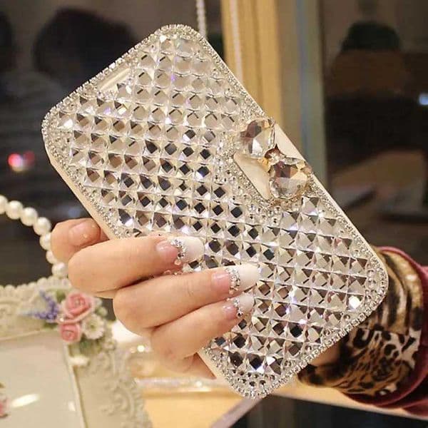 Luxury Diamond Leather Case For iPhone 17 Air 16 15 14 Plus 12 13 11 Pro Max XR X XS Flip Stand Glitter Protection Cover FundaT260506