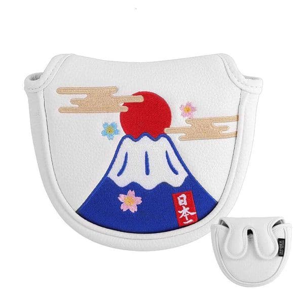 Japan Mount Cat Full Embroidery Magnetic Closure Center shafted Mallet cover Golf Blade Putter Cover 26Y0505