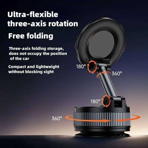 Universal Vehicle Magnetic Holder Car Mount Vacuum Foldable Strong Suction Stand Cell Phone For iphone 16 15 14 Live Streaming