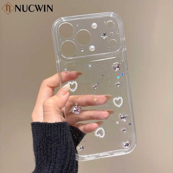 Butterfly Diamond Phone Case for iPhone 17 Pro Max 16 15 14 13 12 Pro Max 11 Heart-Shaped Pearl Shockproof CoverT260506