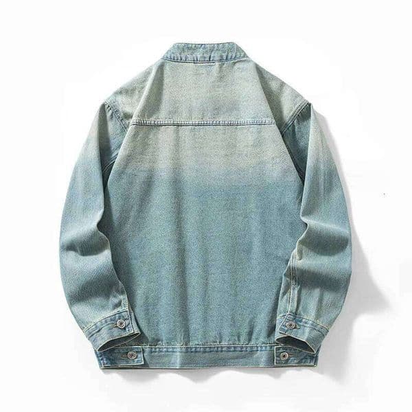 2026New Men's Casual Non-Stretch Denim High Street Style Zipper Loose Workwear Jacket plus Size Trendy Streetwear Top 26H0505