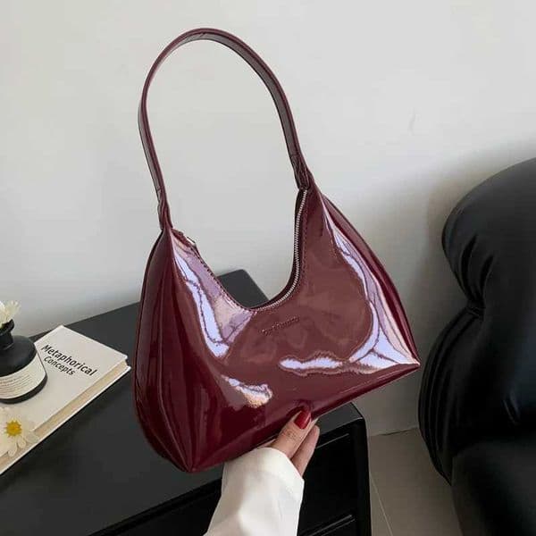 Fashion Womens Shoulder Bag High Quality Patent Leather Tote Bag Waterproof Armpit Bag Solid Color Womens Handbag L260505