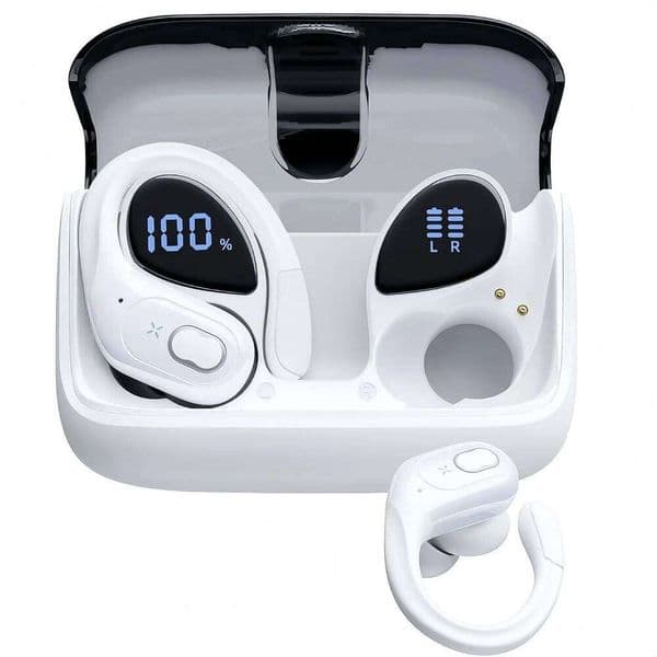 New Wireless Headphones Sports Earphones BT 5.4 Headsets Noise Reduction Earbuds with Mic Ear hooks for Gym/Work 26W0506
