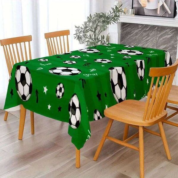 Tablecloth Decor Reusable Table Cover for Sport Football Soccer Theme Party Supplies Tables Decorations 26Y0506