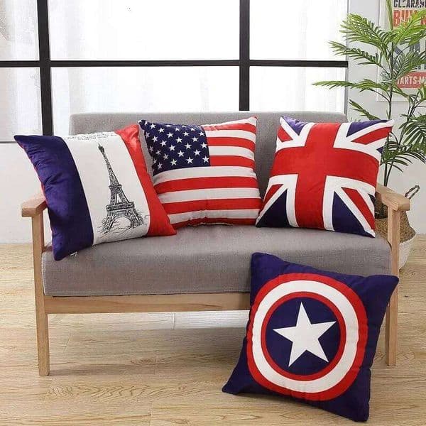 American Sofa Pillowcase Living Room European Style Rice Flag Mediterranean Bay Window Pillow British poszewki na poduszki 26W0506