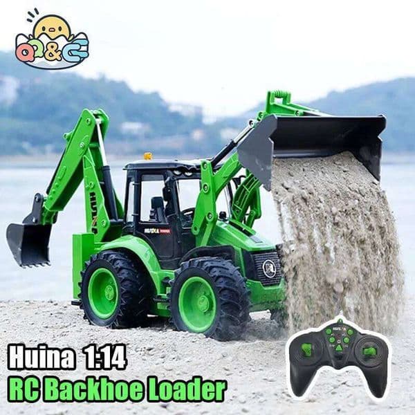 1/14 Remote Control Backhoe Loader Excavator Two-Way Forklift Sound and Light Simulation Trailer Engineering Vehicle Toy for Boy 26Y0506