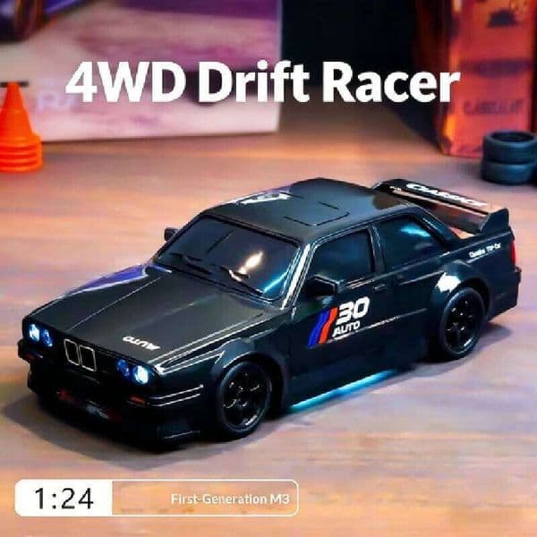1:24 RC Drift 4WD Remote Control Car with Classic LED Lights High Speed Rechargeable Racing Sport Toy for Boys & Adults 26Y0506