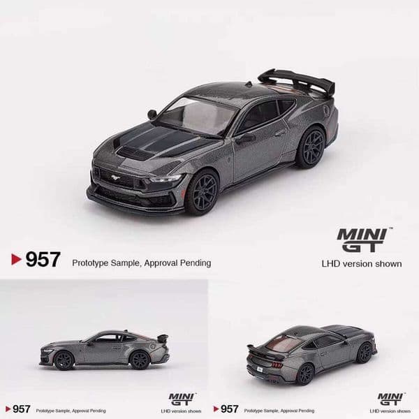 In Stock MINIGT 957 1:64 Ford Mustang Dark Horse 2024 Carbonized Gray Diecast Car Model Collection Toys 26H0506