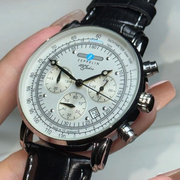 Fashion Luxury Men's Watch Zeppelin Three Eyes Running Second Multi Functional Timing Business and Leisure Quartz Wrist Watch