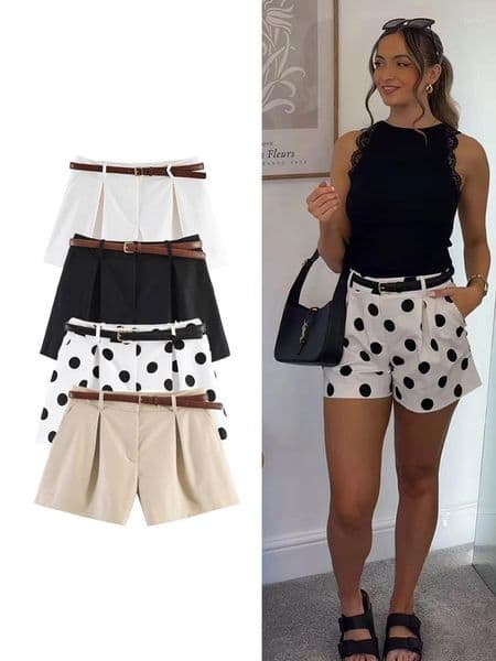 Women's Shorts TFMLN 2026 Women Mini Belt Simple Style Casual Summer Short Pants With Pocket Fashion High Street Female Outfit