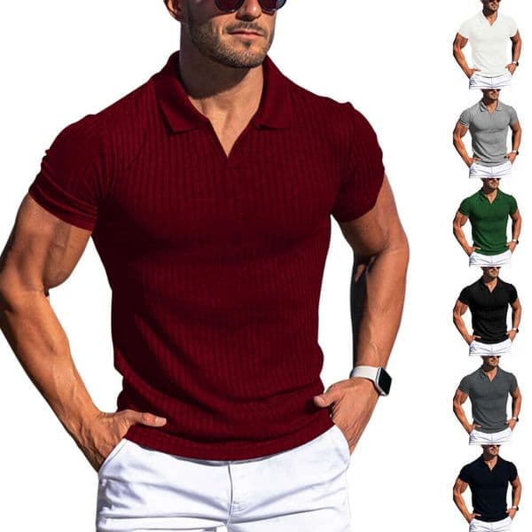 Designer 2026 European And American Summer New Casual Luxury POLO Shirt Turn-down Collar V-neck Short Sleeve T-shirt Men's Clothing Free