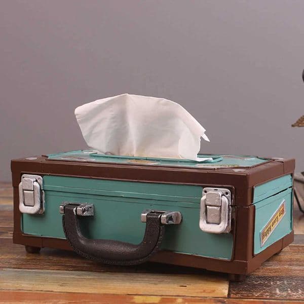 Radio Tissue Box Cover Retro Rectangular Tissue Box Holder Radio Shape Retro Paper Dispenser for Home Decor OrnamentsJ260506