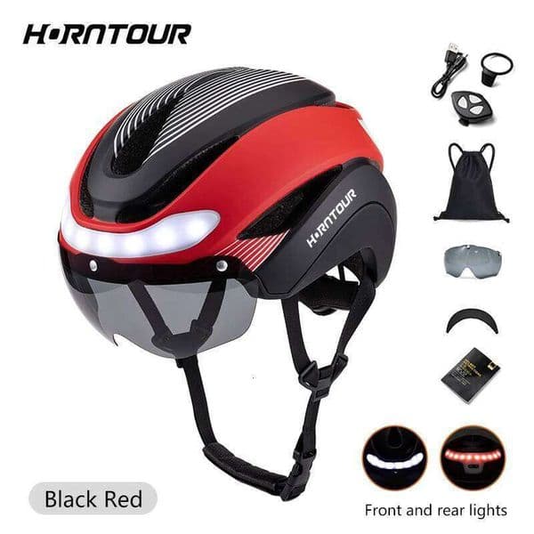 Horntour Bicycle Ride LED Lights Racing Road Bike Helmet Men and Women Outdoor Sports Pro Cycling Bicicleta Safety Cap 26W0506