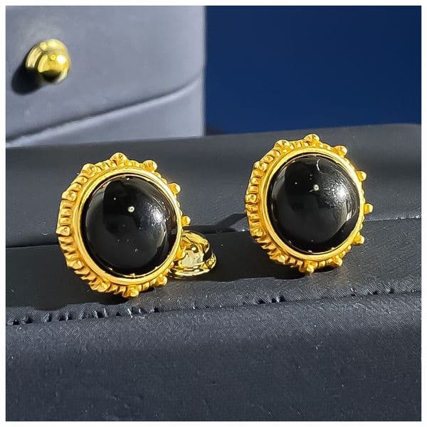Designer Earrings for Women Vintage Distressed Court Style Gemstone Brushed Sunflower Geometric Stud Earrings Luxury Jewlery Designer for Women Elegant Gift