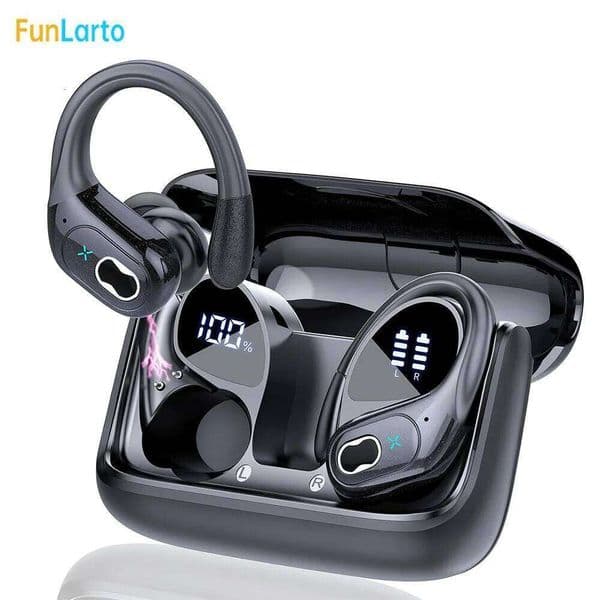 Sports with Microphones,Button Control Deep Bass BT 5.3 Earphones TWS 75 Hrs Playback Wireless Earbuds 26W0506