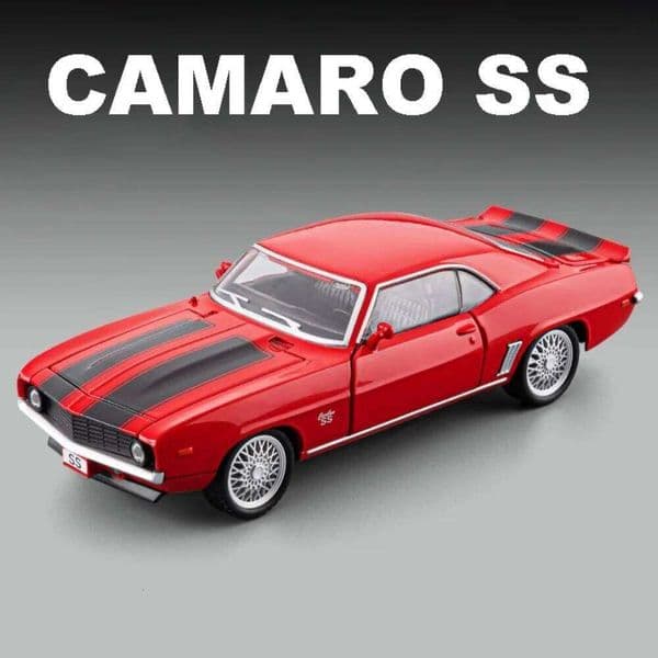 1:32 Scale Camaro SS Model Sports Car Toy Sound Light Doors Opened Alloy Diecast Vehicles Models Toys Home Decoration Presents 26H0506