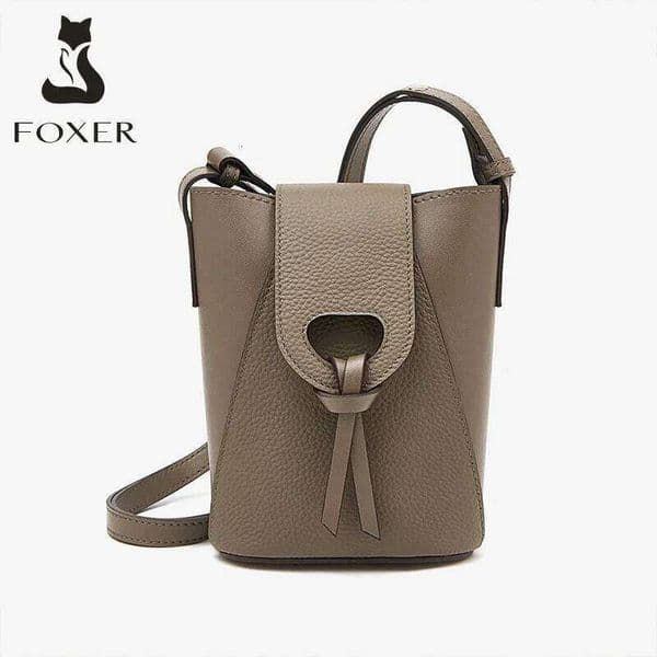 FOXER Mini Phone Travel Lightly For Girl Fashion Crossbody High Quality Small Women Split Leather Shoulder Cellphone Bag