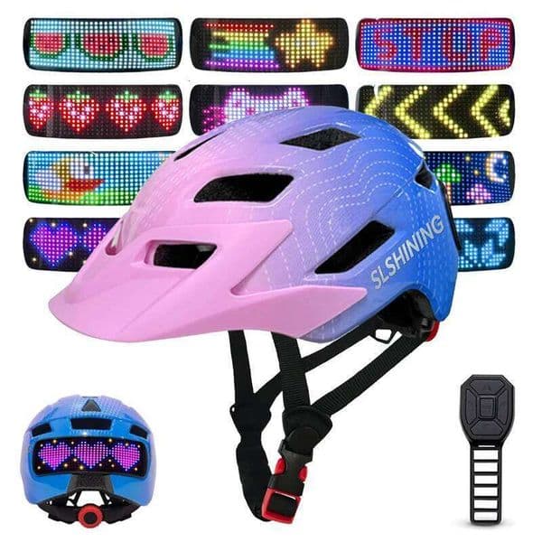 Kids Bicycle with Led Helmet, Child Sports Safety Cycling Balance Bike Roller Skating Helmet 26W0506