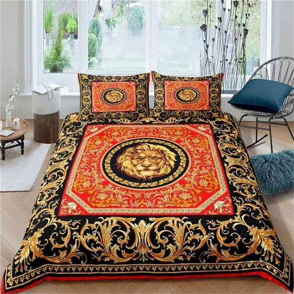 2026 Bedding Sets Home>Product Center>3D Golden Baroque Chain Lion Bedding>Luxury Duvet Cover>Pillow Cover>Home Textiles>Comfort Cover>King Bed Cove Free Shippi 002