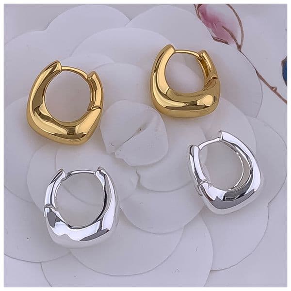 Designer Earrings Designer Earrings Women 18K Gold Silver Plated Earring Matte C Shape Hoop Earrings Luxury Jewlery Designer Women Timeless Free Shipping Buy 1 Get 1